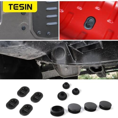 TESIN Car Chassis Floor Drain Plugs Tailgate Door Hole Waterproof Plug Cover Accessories for Jeep Wrangler JL 2018+ Car Stying