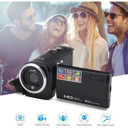 Video Camera Camcorder Vlogging Camera FHD 1080P 16MP 16x Digital Zoom 2.7 Inch 270 Degree Rotatable LCD with Battery