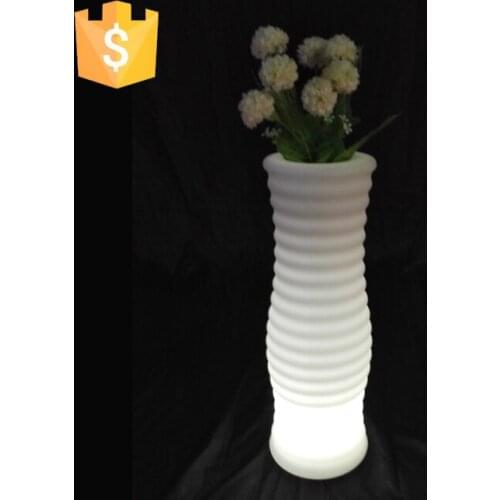 Waterproof IP54 PE plastic recharging glowing outdoor lithium battery illuminated led planters SK-LF11C Free shipping 20pcs/Lot