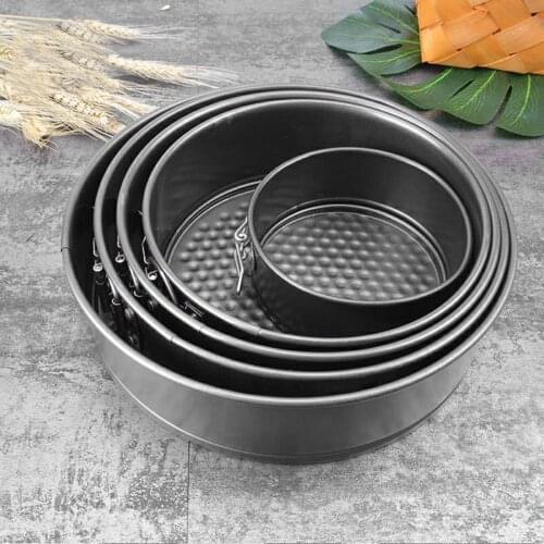 Baking Insert Round Carbon Steel Mold Non-Stick Bulk Cakes Live Bottom Pull Buckle Tray Removable Kitchen Utensil