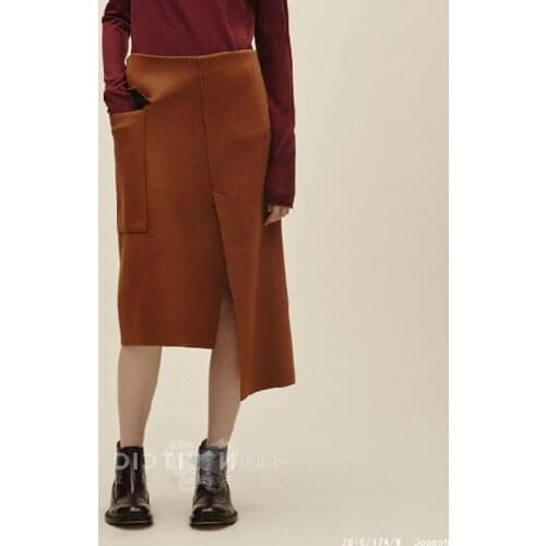 Customize Womens New Fashion Autumn Winter Irregular Wool Skirt Asymmetrical Split Skirts Ladies Plus Size Wool A-Line Skirts