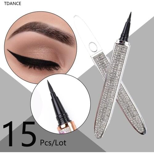 15Pcs/Lot 2 in 1 Waterproof Long Lasting Eye Pencil Wholesale Eyelash Glue Eyeliner Pen Liquid Eye Liner Lash Glue Pen Adhesive