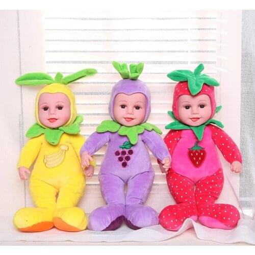 35cm Soft Plush Baby Doll Fruits No Function Reborn Bebe Toys Soft Silicone Doll Baby Kids Toys Doll Reborn Doll For Kid Gift
