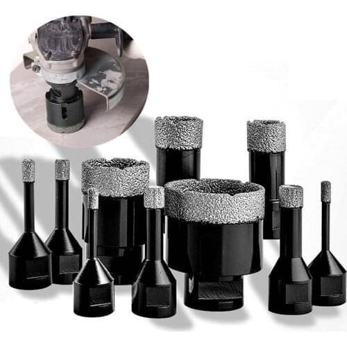 25/35/40/50/68mm Diamond Core Drill Bits M14 Thread Dry Vacuum Brazed Diamond Drilling Core Bit Marble Ceramic Tile Hole Saw Kit