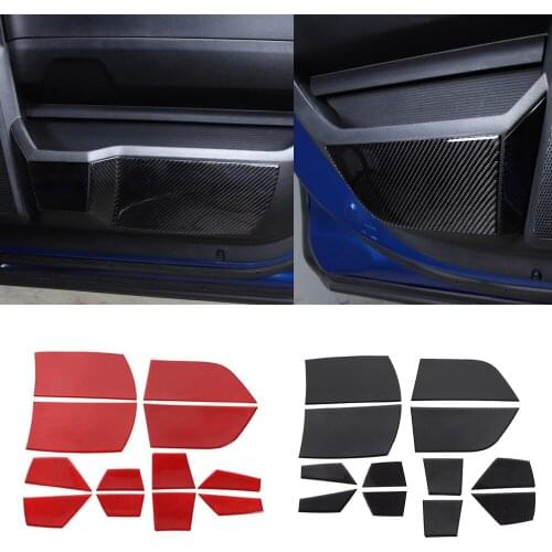 Soft Carbon Fiber Car Stickers for Dodge Ram 2010-2015 Door Anti-Kick Protector Cover Anti-scratch Panel Trim Accessories