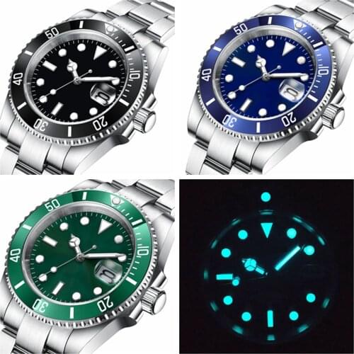 Luxury Brand Sapphire Glass NH35 Automatic Wristwatch Mechanical Mens Watch Sterile Dial Ceramic 10Bar Luminous Sport Male Clock