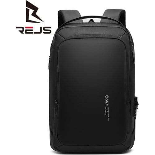REJS LANGT Business Mens Backpack Laptop 15.6 Inch Anti-Theft Backpacks with Charging Waterproof Fashion Travel Bag Mochila