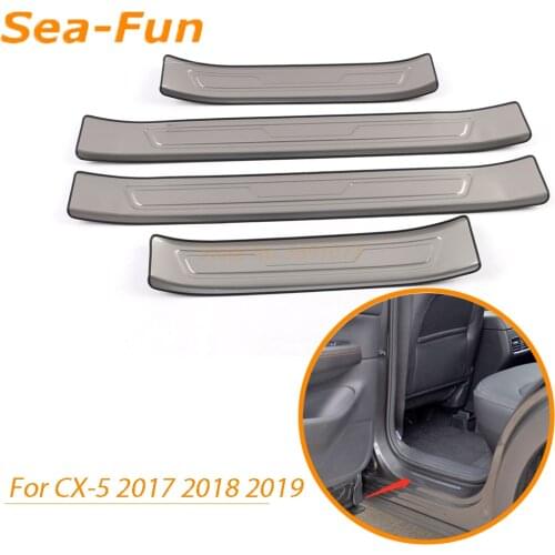 For Mazda CX-5 CX5 2017 2018 2019 Car Door Sill Scuff Plate Welcome Pedal Protector Trim Cover Stainless Steel Enterance Sticker