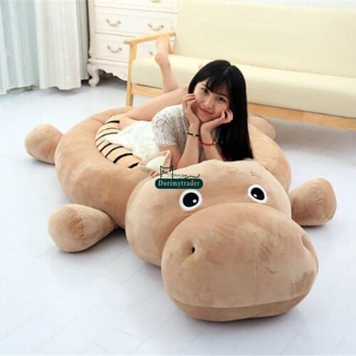 Dorimytrader New Animals Plush Sofa Leisure Tatami Carpet Big Soft Hippo Tiger Duck Dog Chick Stuffed Anime Toy Gift