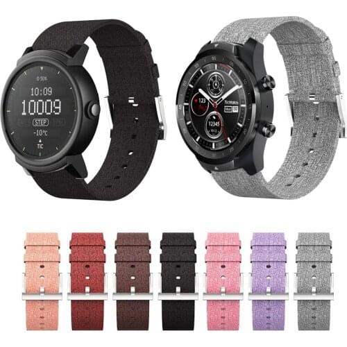20mm 22mm Canvas Fabric Strap Watch Band for Haylou LS02 Ticwatch 2 E Wristband for Ticwatch Pro E2 S2 GTX Pro3 Pro 2020 4G