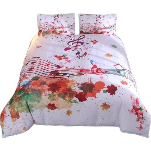 2/3/Pcs Brief Bedding Sets Color Ink Splashing Polyester Duvet Cover Pillowcase Double Beds King Queen
