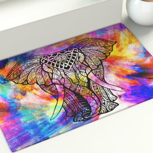 Elephant Floor Mat Kitchen Tree Area Rugs Living Room Bedroom Bathroom Decor Printed Large Carpet Color Art Doormat