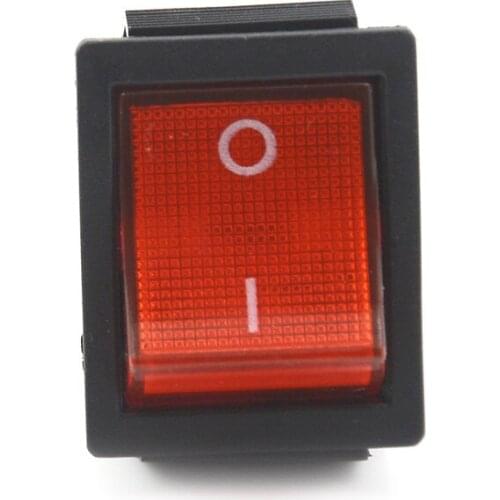 Red Button Rocker Switch With Cover 4 Plugs 16A 250V Electrical Equipment Switches Durable 16A 250V AC / 20A 125V AC