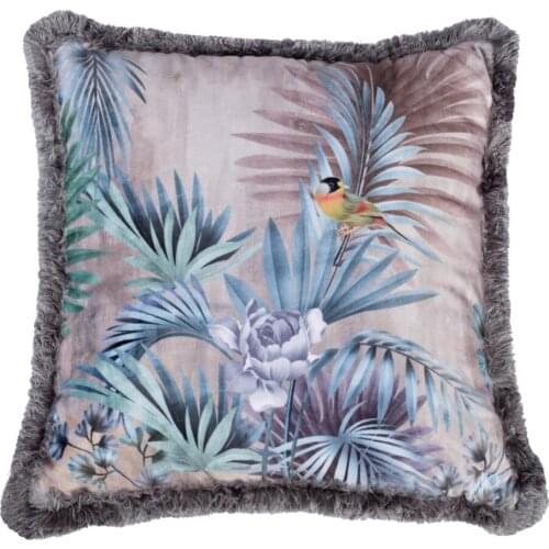 Square Pillowcase And Pillow Inside 450x450 Zippered Nature Designed Velvet Fabric Frilly Models Suitable for Home Combination