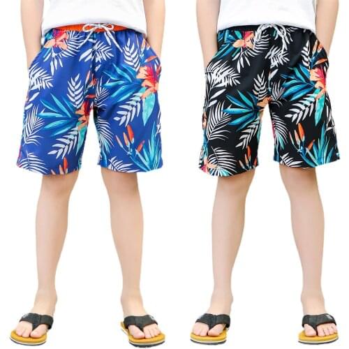 2021 Kids Boys Summer Stylish Beach Shorts Fashion Leaf Print Shorts for Children Boys