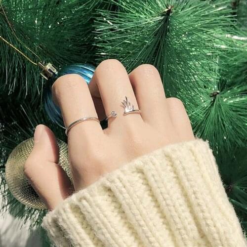 Elk Open Rings For Women Adjustable Girls Crystal Zircon Korean Fashion Simple Vintage Trendy Students Party Jewelry BOYULIGE