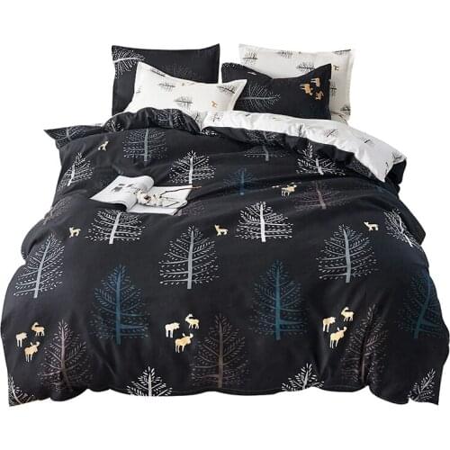 Cute fruit simple four-piece cotton cartoon bedding including 1 quilt cover 1 bed sheet 2 pillowcase