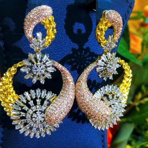 Missvikki Luxury Gorgeous Charm Round Dangle Earrings For Women Girl Daily Fashion Gift Bridal Wedding Earrings Trendy CZJewelry