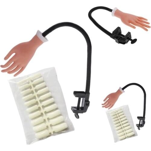 Nail Art Training Fake Hand Display False Tips Manicure Practice Hand Adjustable Plastic Practice Model