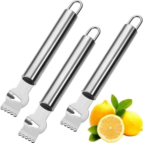 Stainless Steel Lemon Zester Grater with Channel Knife and Hanging Loop,Fruits Grater for Home Kitchen