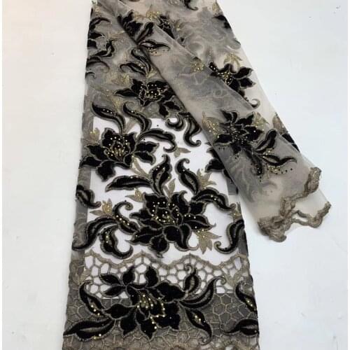 The latest African mesh lace fabric 2021 high-quality sequined Nigerian lace fabric 5 yards French tulle lace fabric ZX3786