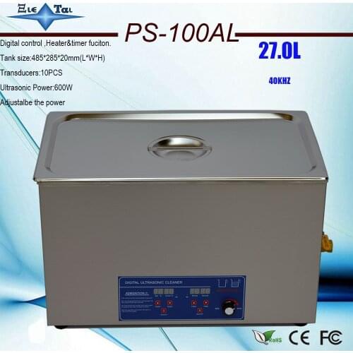 Newest PS-100AL Adjustable power 240-600W Ultrasonic Cleaner 27L best quality for auto motor parts