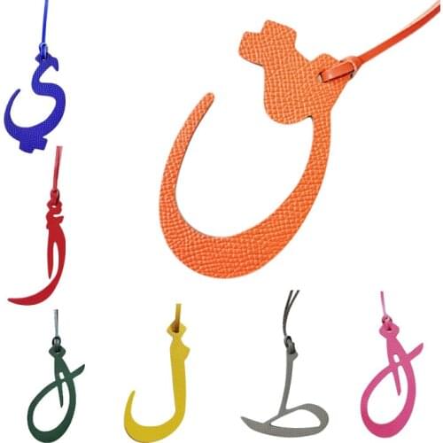 Customized Genuine Leather Character Arabic Alphabet Three dimensional letter gift bag Leather Bag Pendant Handbag Ornament