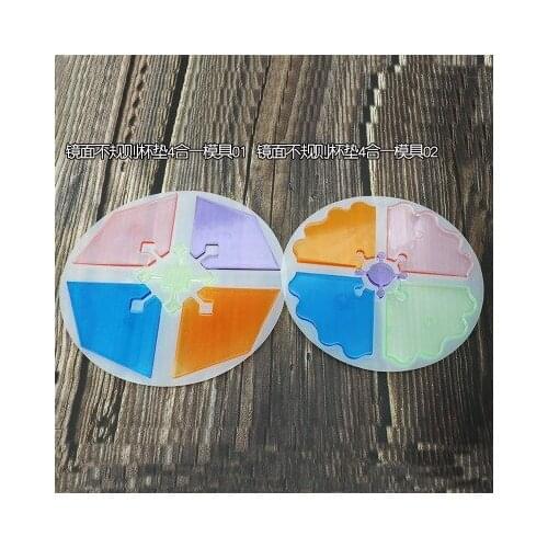 PRZY Irregular Wave Round splice Coaster Cup Tray Silicone Resin Mold Craft Transparent Epoxy Resin Jewelry Making For Jewelry