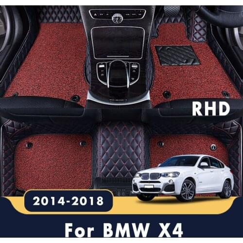 RHD For BMW X4 2018 2017 2016 2015 2014 Luxury Double Layer Wire Loop Car Floor Mats Carpets Auto Custom Styling Leather Rugs