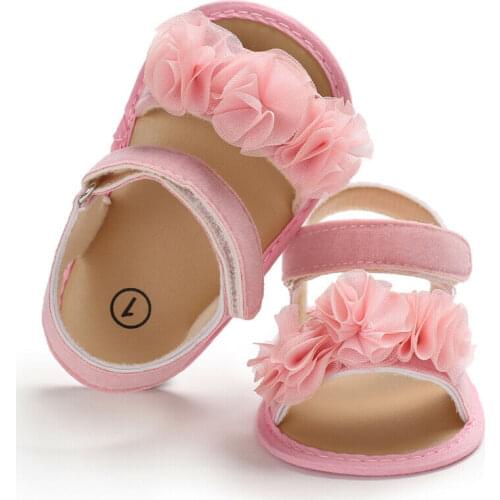 2020 Summer Newborn Infant Baby Girl Princess Floral Sandals Sneakers Toddler Soft Crib Walkers Shoes 0-18M