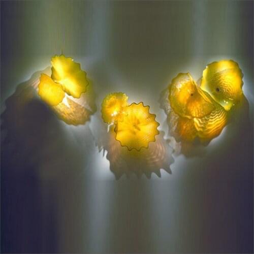 Custom Made Blown Glass Hanging Plates Wall Art Decor Murano Glass Plate for Living Room Dining Room