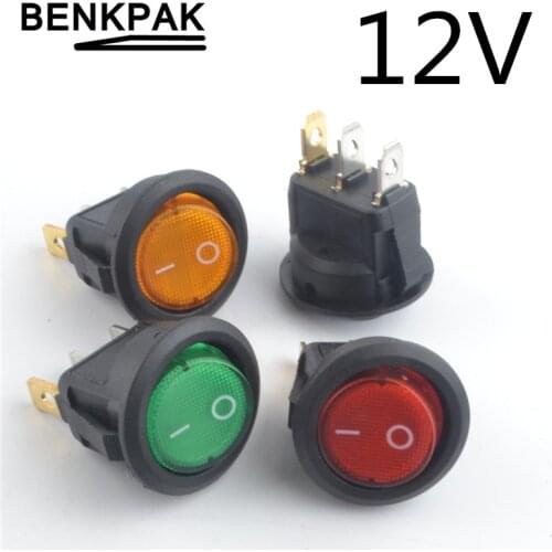 4PCS 12V LED illuminuted rocker switch 20A 12V push button switch Car button lights ON/OFF Round Rocker Switch Dash Boat