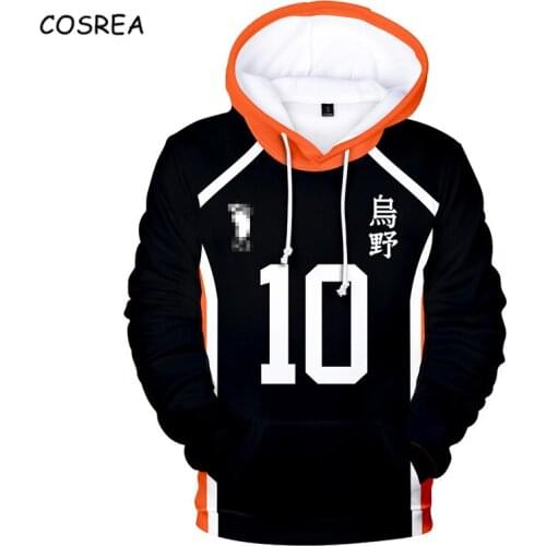 Anime Haikyuu Hoodies Sweatshirts Hinata Shouyou Cosplay Hooded Hoody Hoodies Volleyball Clothes Harajuku Pullover Tops Coat
