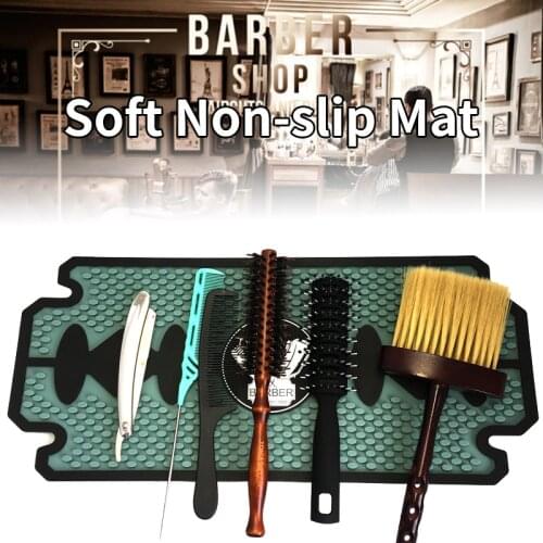 High Quality Silicone Hairdressing Tool Storage Mat Non-slip Hair Trimmer Tool Mat For Salon Hairdresser Barber Storage
