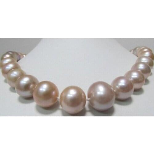 11-13MM SOUTH SEA NATURAL PINK PURPLE PEARL NECKLACE 18" Factory Wholesale price Women Gift word Jewelry