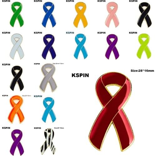 Ribbon Breast Cancer Awareness Lapel Pin Aids Badge Pin 10pcs a lot XY0025