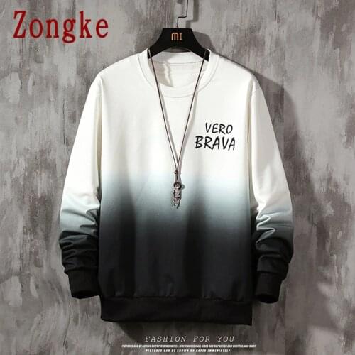 Zongke O-Neck Casual Pullover Mens Sweatshirt Hip Hop Japanese Streetwear Sweatshirts For Mens Clothing 2020 New Arrival M-5XL