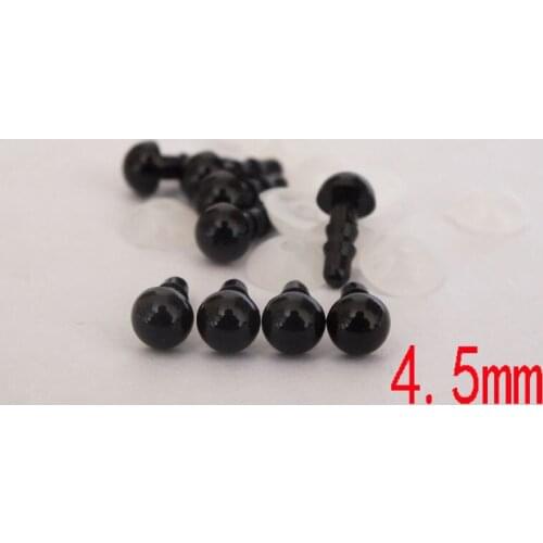 Wholesale 100pairs 4.5mm Safety Eyes Black Color With Washers Animal Doll Eyes Free Shipping