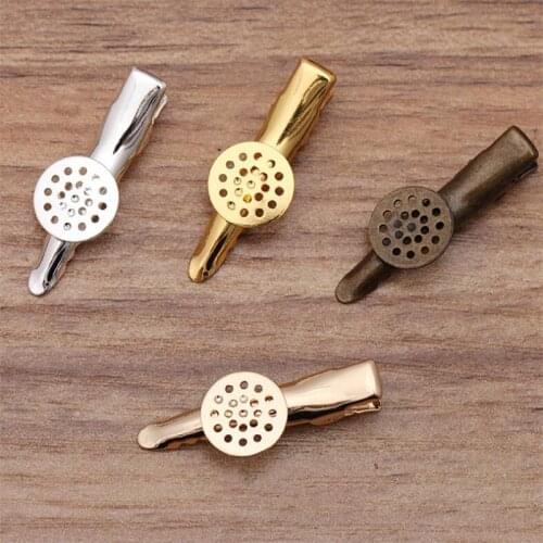 12mm Hair Jewelry Settings Cabochon Base Blank Bezel Trays for 12mm Cabochon Cameo DIY Alligator Clip Hair Pins Barrettes