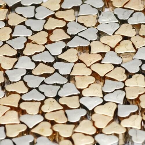 200pcs 6mm Gold Silver Color Heart Shape CCB Beads Loose Spacer Beads Charms Beads For Jewelry Making Diy Bracelet Accessories