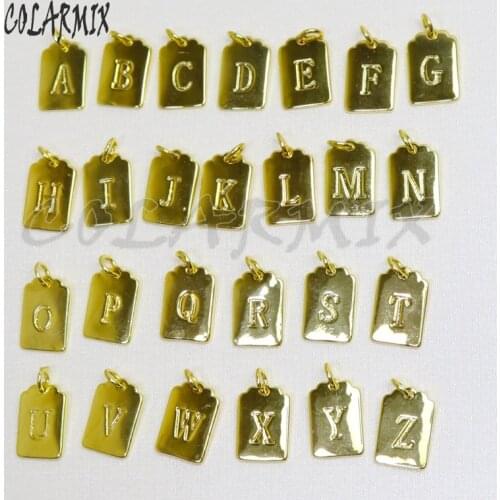 26 letters tag pendants necklace alphabets jewelry accessories fashion jewels for women letters charm 50980