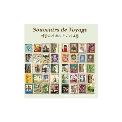 4Sheets Lovely Vintage Italy style Folding Stamps Stickers DIY Multifunction sticker label home Decoration