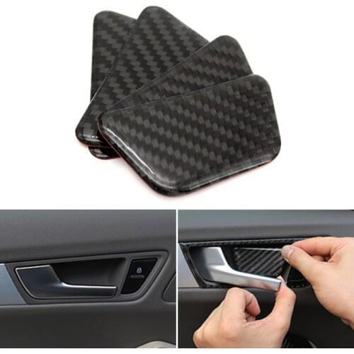 Real Carbon Fiber 4pcs Car Styling Door Handle Bowl Cover Trim For Audi A4 B8 Q5 A5 2010 2011 2012 2013 2014 2015
