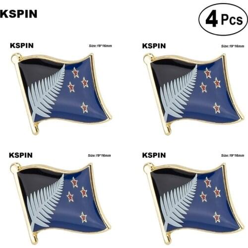 New Zealand Flag Badge Pin Lapel Pin Badge Brooch Icons 4pcs