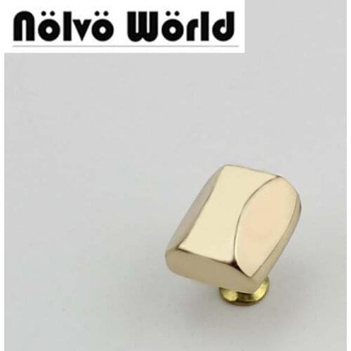 50pcs 4 colors 100% copper die casting 11*10mm square rivet screw for bags hardware,high quality rivets accessories