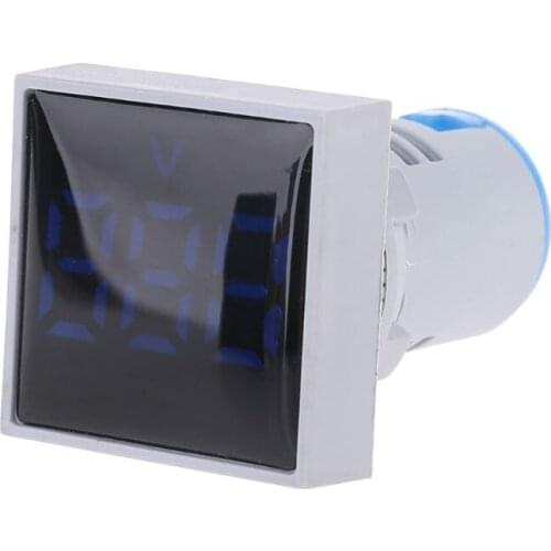 AD16 Digital Voltmeter Volt Indicator Light 22mm Square AC 20-500V Voltage Panel Meter LED Lamp