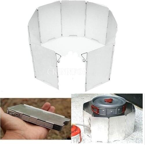 100Pcs/Lot Aluminum Foldable Camping BBQ Cookout Stove Wind Shield Screen 8 Plates