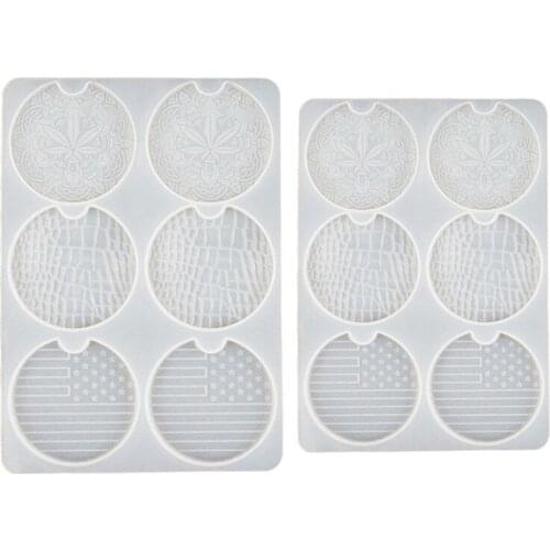 Car Coaster Epoxy Resin Mold DIY Crafts Ornaments Cup Mat Mug Pad Silicone Mould T21F