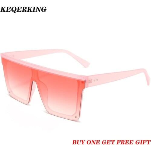 Oversized Square Sunglasses Women 2020 Colorful Marine Conjoined Lenses Clear Lens One Piece Men Gafas Shade Mirror UV400