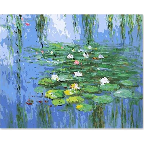 Digital oil painting Monet water lily a famous of its own color DIY hand Liantang summer impression